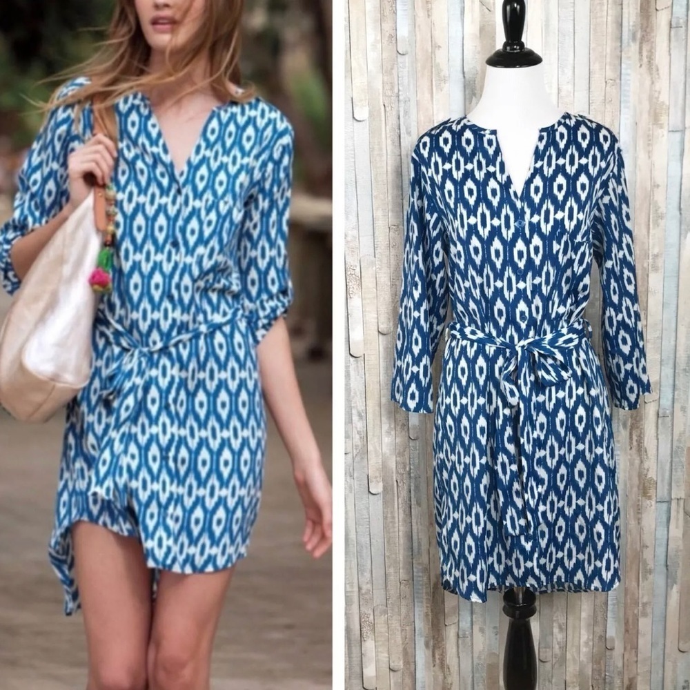 Anthropologie Maeve Shirt Dress Ikat Tribal